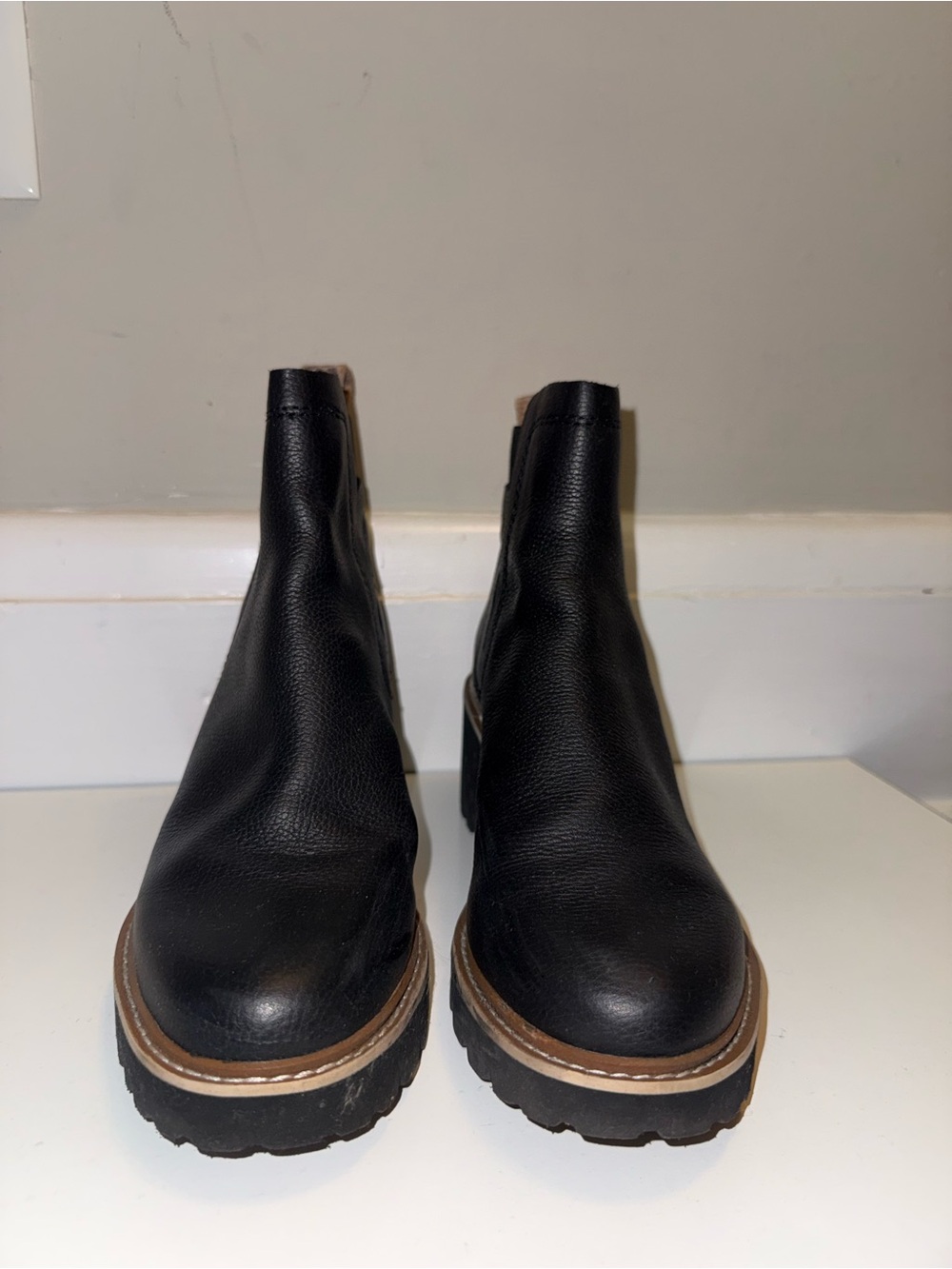 Dolce Vita Black Leather Ankle Chelsea Booties